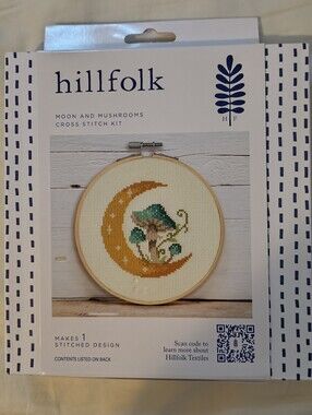 Hillfolk Moon and Mushrooms Cross Stitch Kit